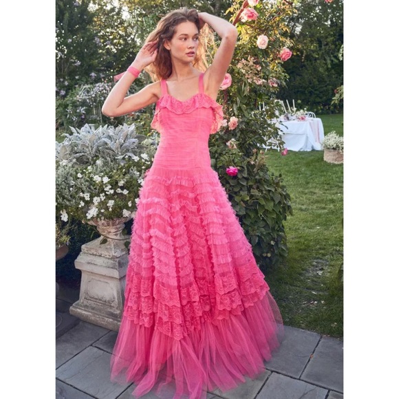 LoveShackFancy Ruffled Gown in Pink Passion - Picture 11 of 14